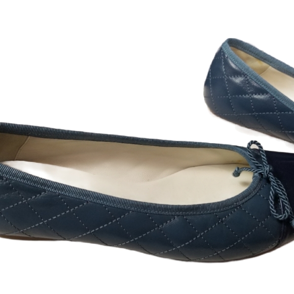 Maximo Luciano Blue Quilted Flats US 7B Patent Lea - Picture 4 of 5